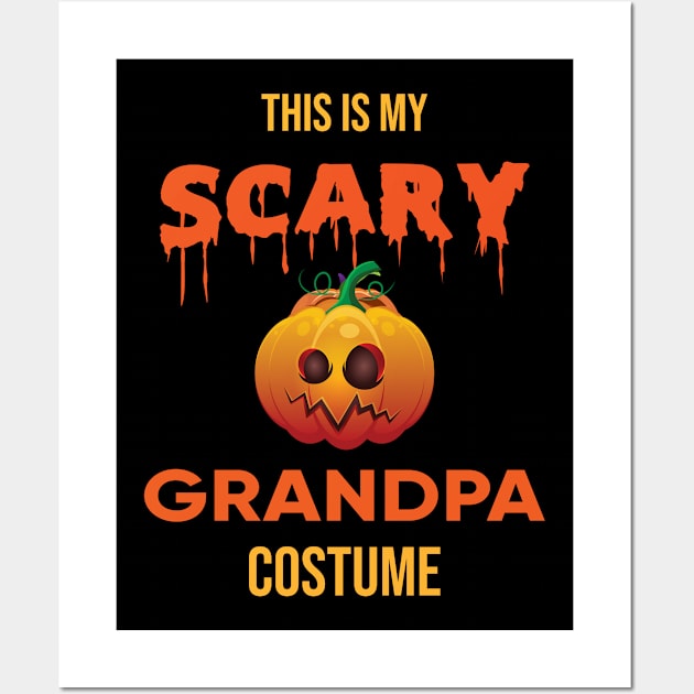 This Is My Scary Orange Pumpkin Halloween GrandPa Custome Wall Art by Productcy